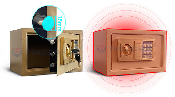 Oro 3 bulloni 2 chiavi Electronic Digital Steel Security Safe 8.5L 310x200x200mm