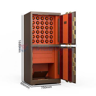 Casella di chiusura a doppio compartimento per gioielli Cassa di chiusura per impronte digitali H1680mm Casella di sicurezza per orologi