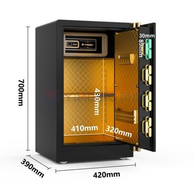 Cassetta di sicurezza biometrica per impronte digitali Cassetta di sicurezza per casa intelligente Display LCD Cassetta di sicurezza digitale sicura
