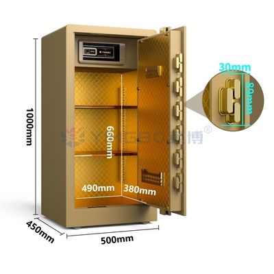 Sicurezza domestica impronte digitali Serratura biometrica Cassaforte H1000mm YB/RS-100 Oro