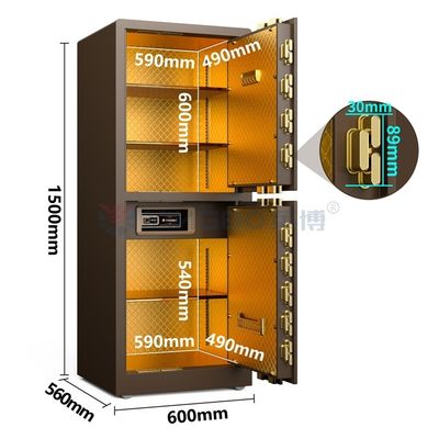 Cassaforte a doppia porta in acciaio massello per la sicurezza H1500mm YB/RS-150D