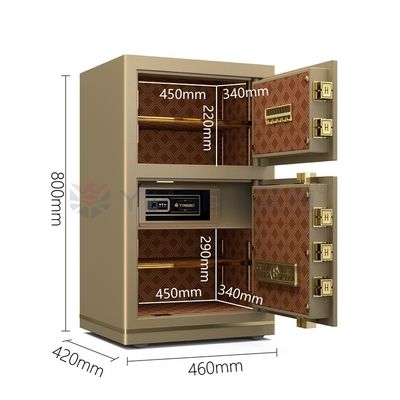Doppia porta 46 kg Cassaforte di lusso per ufficio Doppio allarme YB/N7-80D
