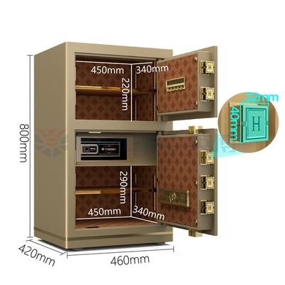 Cassaforte elettronica di lusso a doppia porta da 46 kg per la sicurezza degli uffici YB/N7-80D