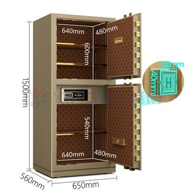 Doppia allarme in acciaio massello Cassaforte per ufficio di lusso Serratura elettronica YB/N7-150D