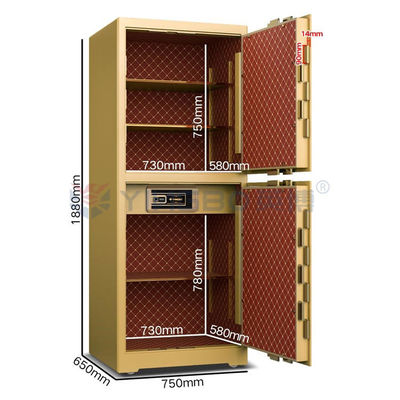 Cassaforte Commerciale con Pannello a Cristalli Liquidi, Bulloni Solidi Brevettati e Biometria a Impronta Digitale, H1880mm