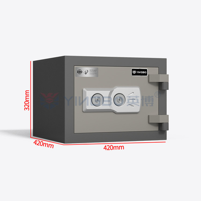 Scatola di archiviazione Cassaforte a prova di fuoco Cassaforte in acciaio massiccio doppi chiavi di blocco
