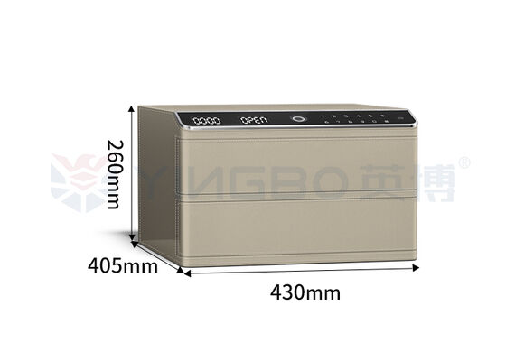 Doppia stratificazione in acciaio massello con rivestimento in cuoio Gioielli piccola cassaforte Riconoscimento biometrico