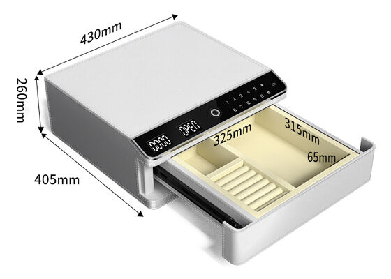 Cassaforte per piccoli gioielli coperto di pelle con ripresa automatica e rotaia scorrevole in metallo