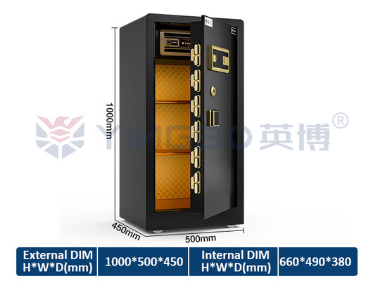 Con brevetto ISO & CE & RoHS & 7 Open Ways Dual Solid Steel Home Safe Box 68kg YB/RS-100